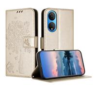 JayModCase Case Compatible with Huawei Honor X7, PU Leather Flip Folio Wallet Case with Card Holder Kickstand Magnetic Closure cover for Huawei Honor X7 - Gold
