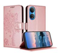 JayModCase Case Compatible with Huawei Honor X7, PU Leather Flip Folio Wallet Case with Card Holder Kickstand Magnetic Closure cover for Huawei Honor X7 - Rose Gold