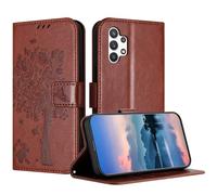 JayModCase Case Compatible with Samsung Galaxy A32 5G/M32 5G, PU Leather Flip Folio Wallet Case with Card Holder Kickstand Magnetic Closure cover for Samsung A32 5G - Brown