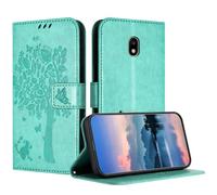 JayModCase Case Compatible with Samsung Galaxy J7 2017 /J730, PU Leather Flip Folio Wallet Case with Card Holder Kickstand Magnetic Closure cover for Samsung J7 2017 - Light Green