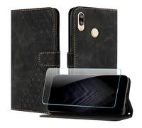 JayModCase Case for Huawei Y7 2019/Huawei Y7 Prime 2019 with Screen Protector, Flip Wallet for Huawei Y7 Prime 2019 cover [Card Holder][Magnetic Closure][Kickstand]- Black