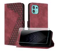 JayModCase Case for Motorola Moto Edge 20 Lite with Screen Protector, Flip Wallet PU for Moto Edge 20 Lite cover [Card Holder] [Magnetic Closure] [Kickstand] 360 Shockproof Protective Case - Red