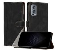 JayModCase Case for OnePlus Nord 2 5G, Flip Premium PU Leather Cover with [Kickstand][Card Holder][Shockproof TPU] Compatible with OnePlus Nord 2 5G - Black