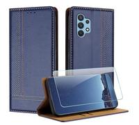 JayModCase Case for Samsung Galaxy A32 4G with 1 Pack Screen Protector, PU Leather Flip Magnetic Buckle Wallet Cover with Card Slots Kickstand Compatible with Samsung A32 4G - Blue