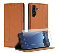 JayModCase Case for Samsung Galaxy F16 5G/M16 5G with 1 Pack Screen Protector, PU Leather Flip Magnetic Buckle Wallet Cover with Card Slots Kickstand Compatible with Samsung M16 5G - Brown