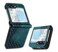 JayModCase Case for Samsung Galaxy Z Flip 5 with Screen Protector, Flip Wallet PU for Galaxy Z Flip 5 cover [Card Holder] [Magnetic Closure] [Kickstand] 360 Shockproof Protective Case - Green