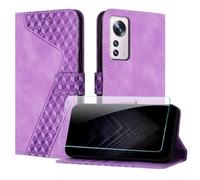 JayModCase Case for Xiaomi mi 12 Lite with Screen Protector, Flip Wallet PU for Xiaomi 12 Lite cover [Card Holder] [Magnetic Closure] [Kickstand] 360 Shockproof Protective Case - Purple