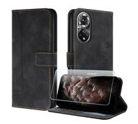 JayModCase Compatible with Huawei Honor 50 Case, Premium Leather Flip Wallet Cover with [1 Screen Protector] Card Holder Magnetic Closure Stand Function for Honor 50 (Black)