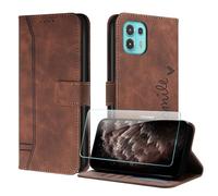 JayModCase Compatible with Motorola Moto Edge 20 Lite Case, Premium Leather Flip Wallet Cover with [1 Screen Protector] Card Holder Magnetic Closure Stand Function for Moto Edge 20 Lite (Brown)