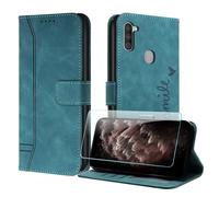 JayModCase Compatible with Samsung Galaxy A11 / M11 Case, Premium Leather Flip Wallet Cover with [1 Screen Protector] Card Holder Magnetic Closure Stand Function for Galaxy M11 (Green)
