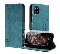 JayModCase Compatible with Samsung Galaxy A22 4G/M32 4G/M22 4G Case, Premium Leather Flip Wallet Cover with [1 Screen Protector] Card Holder Magnetic Closure Stand Function for Galaxy M22 4G (Green)