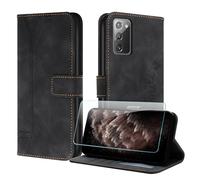 JayModCase Compatible with Samsung Galaxy Note 20 Case, Premium Leather Flip Wallet Cover with [1 Screen Protector] Card Holder Magnetic Closure Stand Function for Galaxy Note 20 (Black)