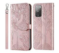 JayModCase Compatible with Samsung Galaxy S20 FE 5G / S20 Fan Edition / S20 Lite Case, Leather Flip Wallet Case Cover with Card Slots and Stand Function - Shockproof and Magnetic Closure (Rose Gold)