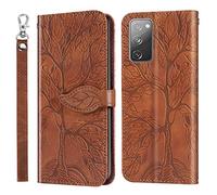 JayModCase Compatible with Samsung Galaxy S20 FE 5G / S20 Fan Edition / S20 Lite Case, Leather Flip Wallet Case Cover with Card Slots and Stand Function - Shockproof and Magnetic Closure (Brown)