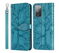 JayModCase Compatible with Samsung Galaxy S20 FE 5G / S20 Fan Edition / S20 Lite Case, PU Leather Flip Wallet Case Cover with Card Slots and Stand Function Shockproof and Magnetic Closure (Lake Blue)