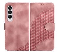 JayModCase Mobile Phone Case for Samsung Galaxy Z Fold 3, with Card Slot, Stand Function, Magnetic, PU Leather Case, Folio Flip Case Compatible with Galaxy Z Fold 3 - Pink