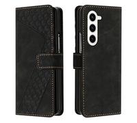 JayModCase Mobile Phone Case for Samsung Galaxy Z Fold 6 5G, Flip Wallet PU Leather Samsung Z Fold 6 5G Case [Card Slot] [Magnet] [Stand] 360 Shockproof Protective Case - Black