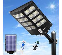 JAYNLT 1000W Solar Street Lights Outdoor, Commercial Parking Lot Light with Motion Sensor, 6500K Waterproof Security Flood Lights Dusk to Dawn for Yard, Garden Parking Lot