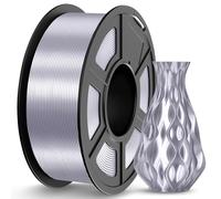 JAYO 3D Printer Silk PLA Filament 1.75mm, Silk Silver 1.1KG Spool, Shiny Smooth Surface, High Dimensional Accuracy ±0.02mm, Easy to Print for Most FDM 3D Printers.
