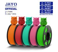 JAYO 5Rolls PETG Filament 1.75mm High Speed PETG 3D Printer Filament 1.1KG/Roll High Flow Speedy Matte 3D Printing Materials HSPETG Mix-16 5Rolls