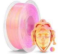 JAYO Silk Dual Color PL 3D Printer Filament 1.75mm, Pink-Gold Gradient 1.1KG Spool, High Gloss Shiny Finish, Layer Concealing, Easy to Print for Most FDM 3D Printers