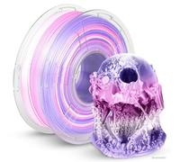 JAYO Silk Rainbow PL Filament 1.75mm 1.1kg, Multicolor Gradient Shiny PLA, Color Changes Every 8 Meters in Lilac-Violet, High Gloss Smooth Finish, Fits for Most FDM 3D Printers Rainbow 03.