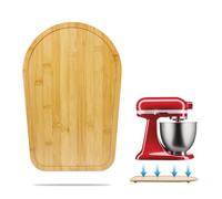 JAYOBGO Bamboo Mixer Slider Mat for KitchenAid Tilt Head 4.5-5 Qt Mixer, Natural, 14x14x1 Inches, Space Saving, Easy to Move
