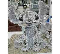 JAYOGLA Bling Crushed Diamond Silver Stitch Ceramic Sparkly Shelf Sitter Ornament, 15 cm (Silver, 25CM)