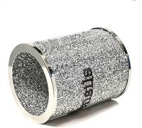 JAYOGLA Bling Crushed Diamond Small Kitchen Utensil Holder for Countertop Glass Flatware Silver Utensil Crock Sparkly Gift Utensil Organizer (Pink)