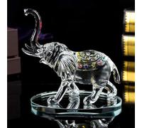 JAYOGLA Crystal Elephant Animal Figurine Collection Glass Ornament Table Paperweight 15cm