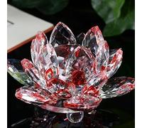 JAYOGLA Crystal Glass Lotus Flower Ornaments Are Exquisite Decorative Items That Showcase The Beauty And Elegance Of Lotus Flowers Wonderful Addition To Any Decor (RED LOTUS)