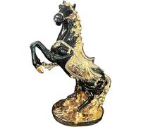 JAYOGLA Italian Style Black and Gold Porcelain Horse Ornament, 44cm