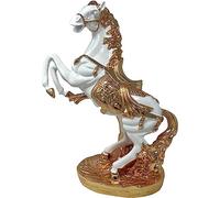 JAYOGLA Italian Style Horse Fole Romany Gypsy China Ornament Porcelain Center 45cm Shelf Sitter Animal Statue Figurine Home Decoration (White Gold)