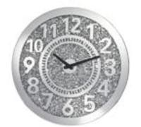 JAYOGLA Luxury Silver Diamante Wall Clock - 40x40cm Crystal Mirror Crushed Diamond Jewel Roman Numeral Clock, Elegant Sparkly Wall Décor for Living Room, Bedroom, Office & Home Decoration