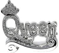 JAYOGLA New Silver Crushed Diamond Encrusted Sparkly Queen Ornament Bling Diamante Home