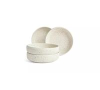 JAYOGLA Reactive Speckle Stoneware Pasta Bowl Set, 4-Piece, Cream with Speckled Design