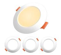 Jayool LED recessed Ceiling Lights, 8W Round Downlights Ceiling Mounting Lamps, 800lm Warm White, 2700K, Non- Dimmable, 4 Pack