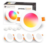 Jayool LED Recessed Ceiling Lights Alexa, 8W Colour Changing Downlights, 2700K-6000K, 7W Warm White to Cool White Dimmable, Smart LED Spot Lights with APP & Voice Control 4 Pack