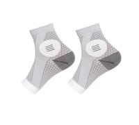 JaYouhe Unisex Plantar Fasciitis Socks, 2 PAIR Compression Foot Sleeves for Sport Arthritis Pain Relief, Ankle Support Brace (Grey, XL)