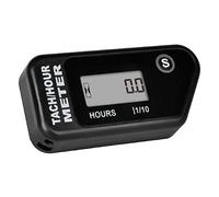 Jayron Digital LCD Tachometer Inductive Tach Hour Meter Display Max RPM Waterproof for Most Gas Engine Marine ATV Generator Lawn Tractor Motorcycle (black)
