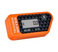 Jayron Digital LCD Tachometer Inductive Tach Hour Meter Display Max RPM Waterproof for Most Gas Engine Marine ATV Generator Lawn Tractor Motorcycle (orange)