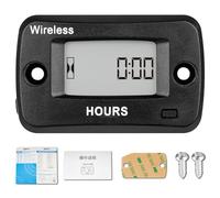 Jayron Digital Wireless Hour Meter,Vibration Activation,Programmable Maintenance Reminder,Resettable Job Timer,User Lock,for Generator Marine ATV Lawn Mower Motor and Equipment that Vibrates at Work
