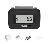 Jayron JR-HM038AD AC/DC 5V to 277V,Snap-in Digital LCD Hour Meter Kit,Initial Hours Settable,Resettable Partial Running Hours,Built-in Battery,Waterproof,Use for ZTR Lawn Mower Tractor Generator
