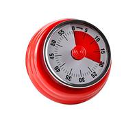 Jayron Kitchen Timer reminder Manage timers 360 degree rotary mechanical timer Baking countdown Kitchen alarm clock refrigerator magnetic for Cooking,Learning (red)