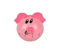 Jayron Mechanical Kitchen Timer Pink Pig Cartoon Cute Shape Hour Meter Countdown Alarm Clock,Suitable for Baking,Cooking and Learning