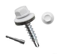 Jayruit 300Pcs Self-Drilling Roof Screws Hex Head for Sheet to for Timber Roofing Screws Corrugated Roof Fixings Weather Seal White