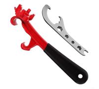Jayruit Heavy Duty Aluminum Drum Lid Wrench for Opening Various Sized Bucket Lids with Long Reach Handle for Leverage