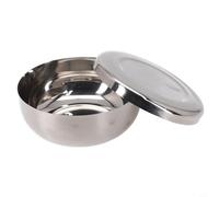 Jayruit Stainless Steel Rice Bowl with Lid Set, Korean Single Layer Steamed Rice Bowls Kitchen Tableware Cereal Bowl