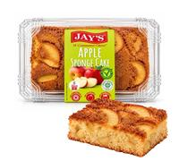 Jay's Sponge Cake 200g, 6 Slices, 200g, Apple, 4 Packs | Vegetarian, Halal, Made in Spain, Ready to Eat, No Animal Fat