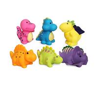 JAYSRIS 6PCS Floating Dinosaur Bath Toys, Baby Soft Bath Time Toys, Dinosaur Bath Toys for Toddlers 6+ Months, Multicolor, PVC Free, BPA Free